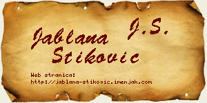Jablana Stiković vizit kartica